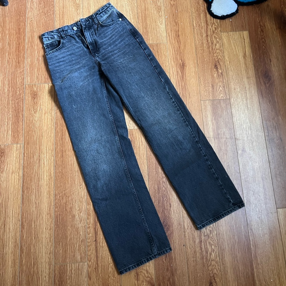 Zara high rise wid leg denim jeans size 2